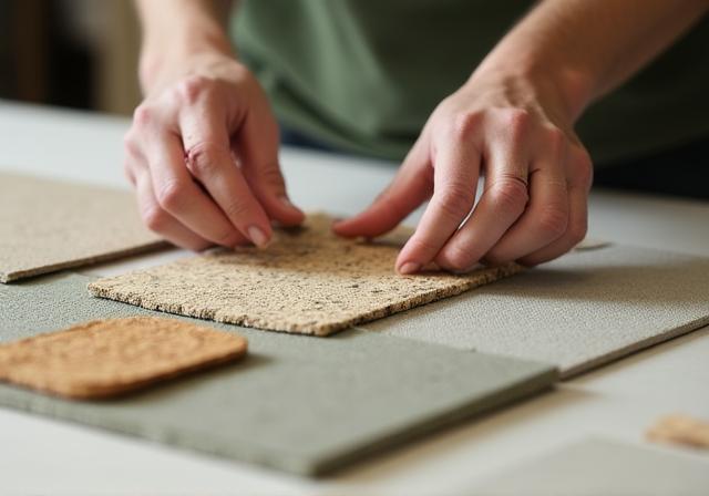 Ein Designer arbeitet mit ökologischen Stoffmustern
